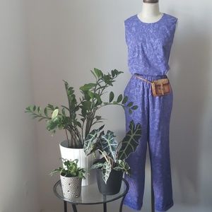 Handmade Purple Printed Pant Set